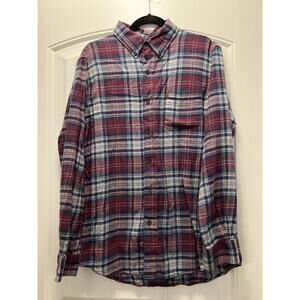 Chaps Men’s Long Sleeve Button Down Soft Plaid Flannel Casual Shirt Size L‎ Blue